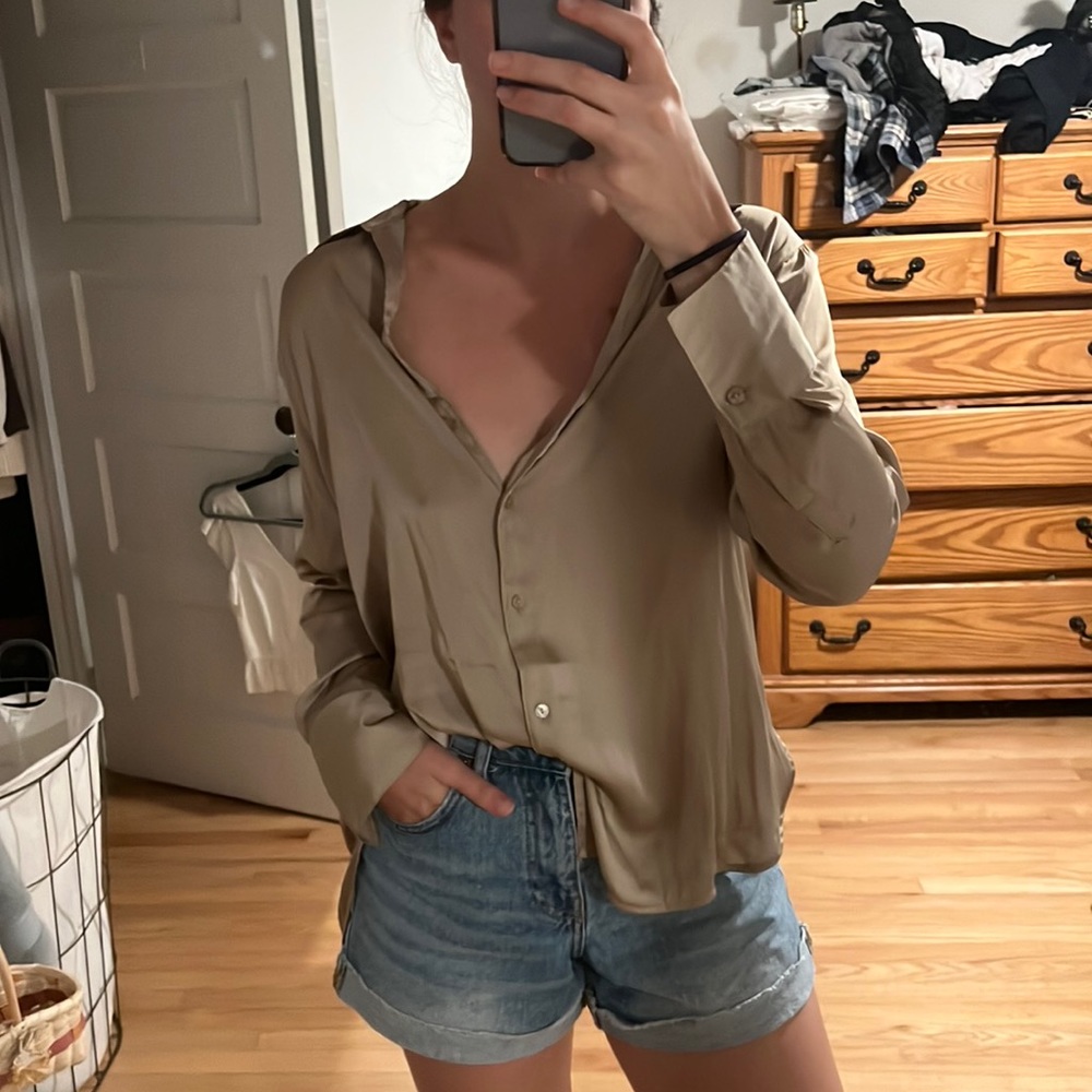 Satin Boyfriend Shirt